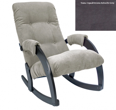 Кресло-качалка Неаполь Модель 11(Венге-эмаль/Ткань Серый Verona Antrazite Grey)