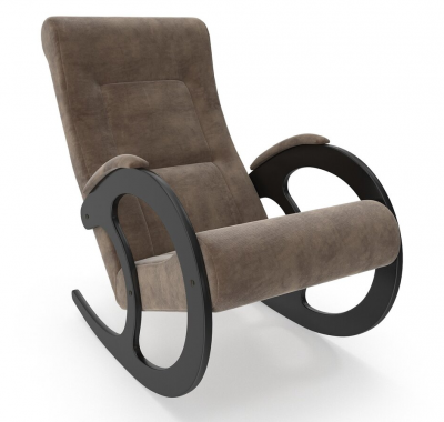 Кресло-качалка Неаполь Модель 3 (Венге-эмаль/Ткань коричневый Verona Brown)