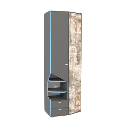 Шкаф многоцелевого назначения Индиго 10.19 (Темно-серый/Граффити)